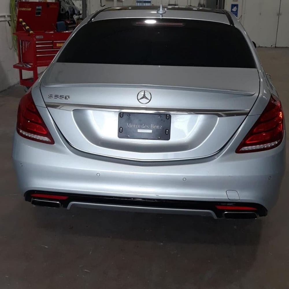 Mercedes-Benz S550 rear in the shop