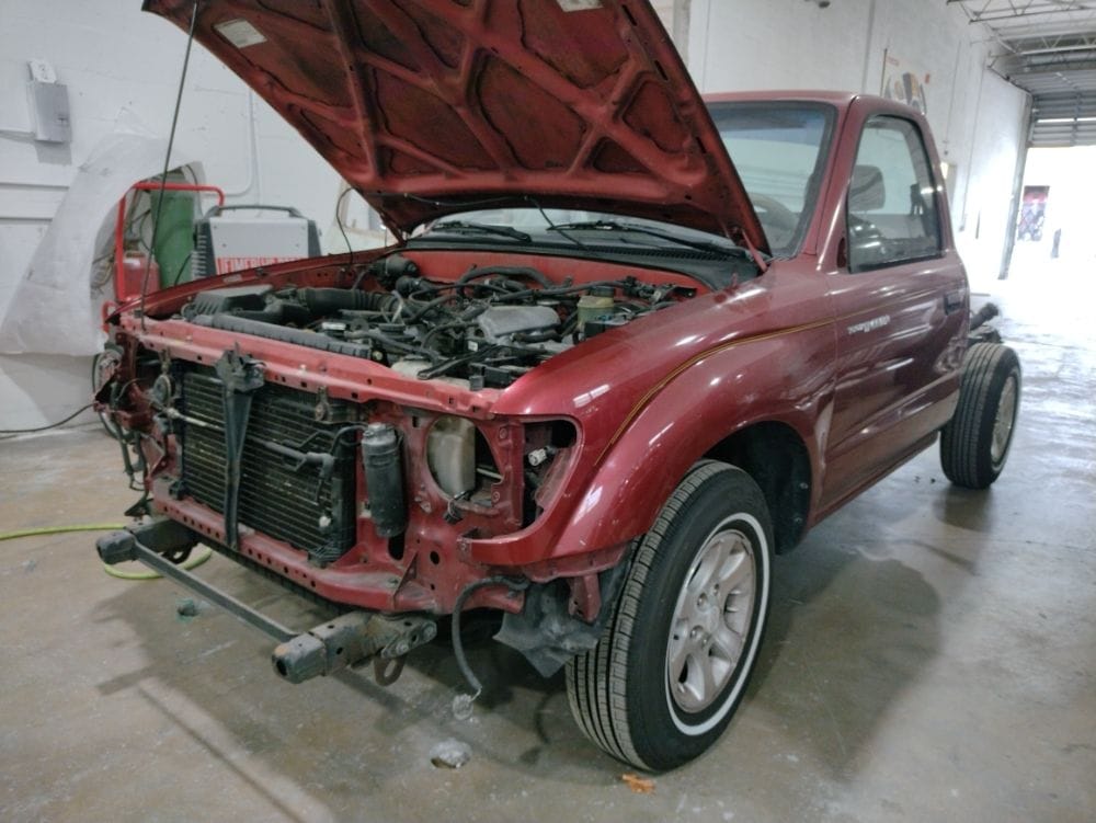 Toyota Tacoma front teardown in progress